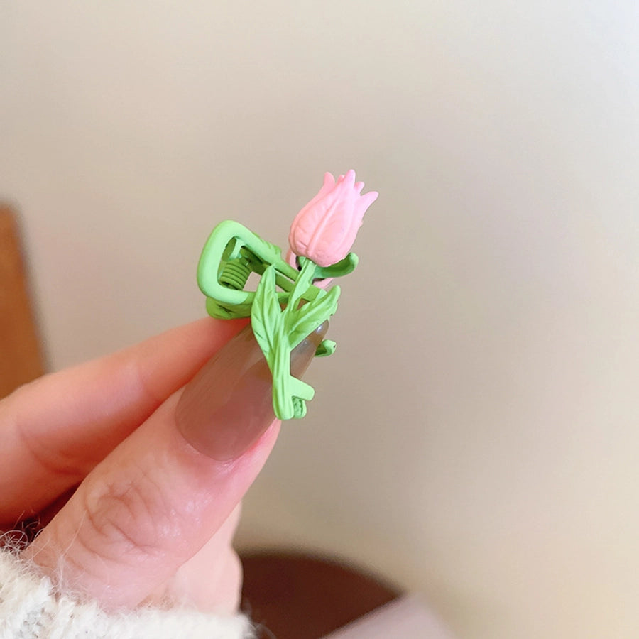 japanese style flower alloy stoving varnish hair claws 1 piece