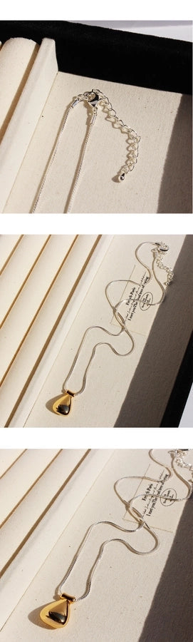 Brass 24K Gold Plated Plating Color Block Water Droplets Brass Necklace