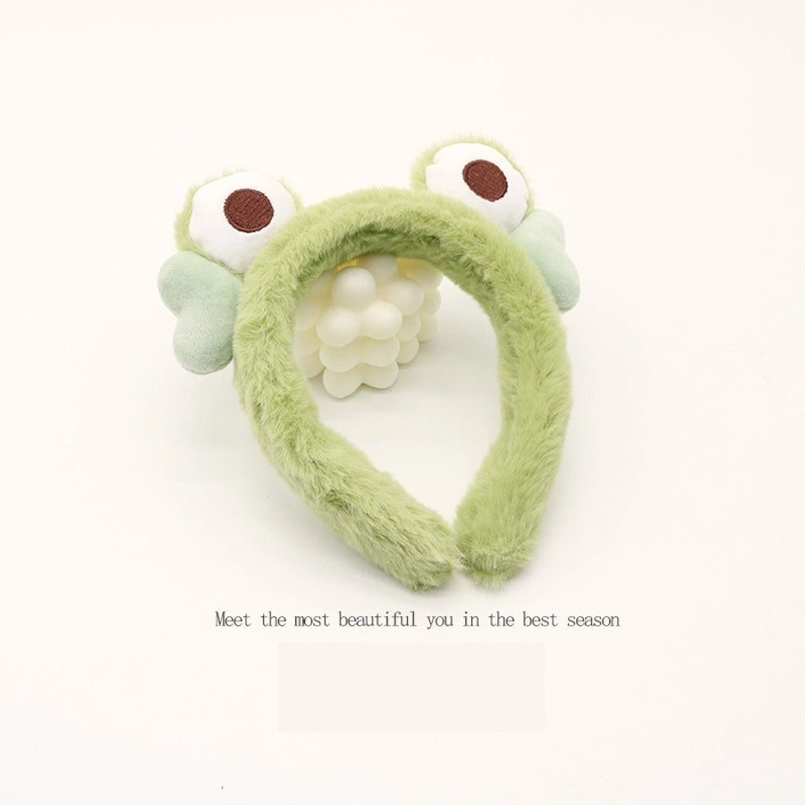 Furry Autumn and Winter New Cute Frog Hair Fixer Face Wash Hair Bands Funny Cartoon Non-Slip Plush Headband Hairpin for Women