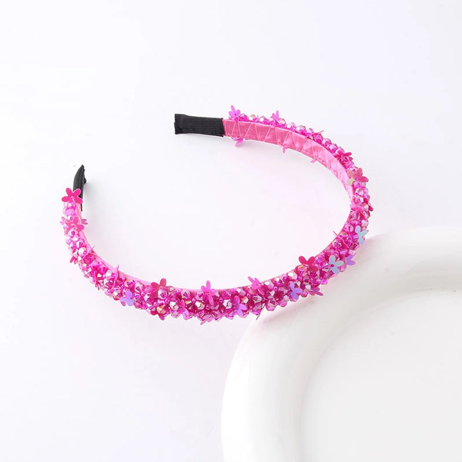 sweet solid color artificial crystal hair band 1 piece