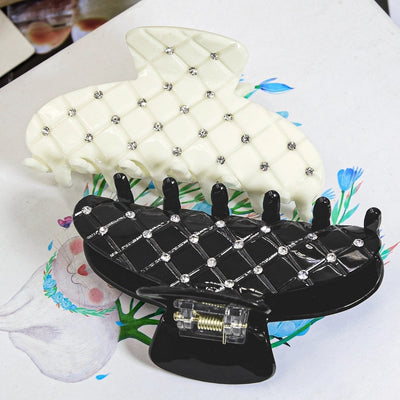 fashion solid color arylic plating hair claws 1 piece