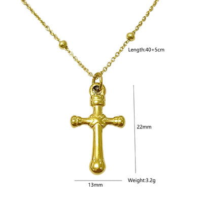 Jewelry Modern Style Classic Style Cross 304 Stainless Steel Plating Pendant Necklace