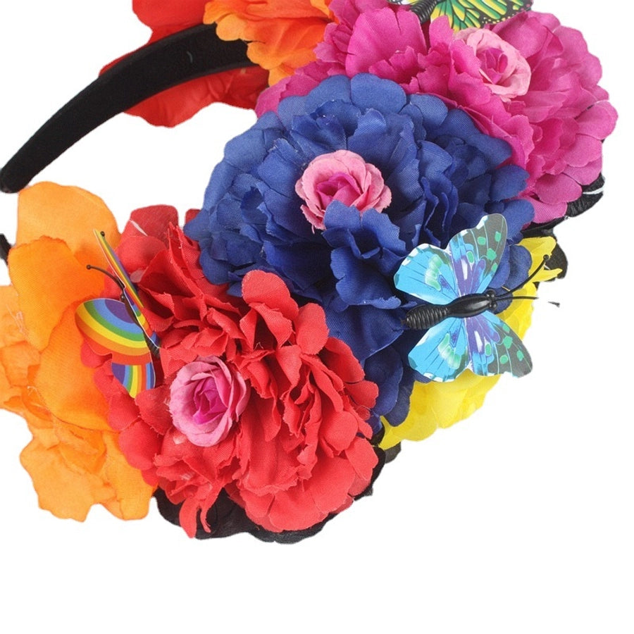 Halloween Retro Women's Flower Epoxy Hair Band Party Headpieces