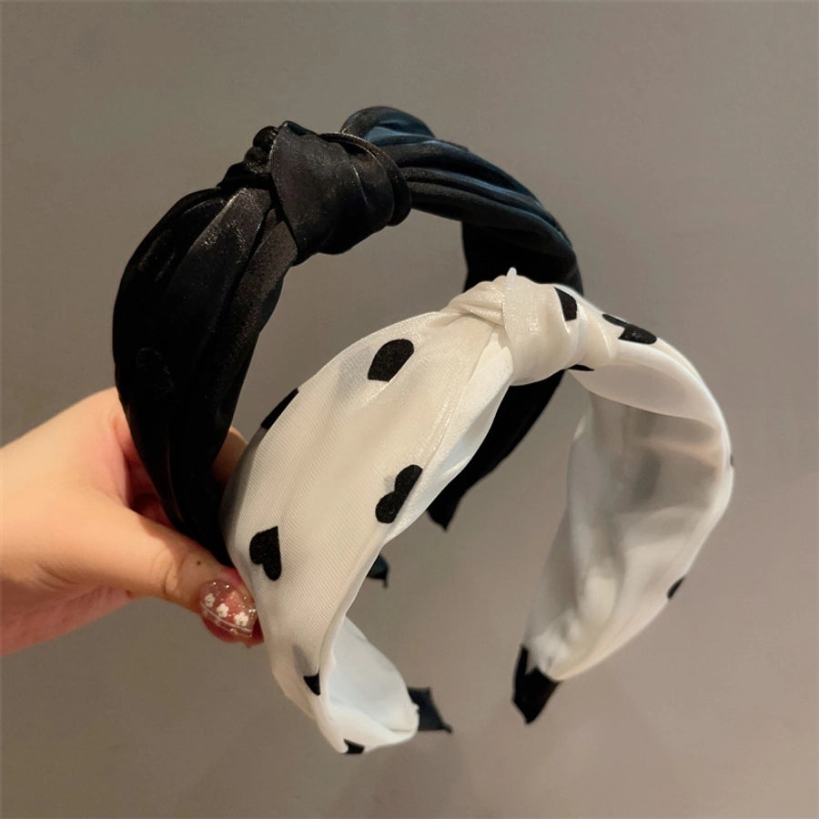 simple style heart shape gauze printing hair band