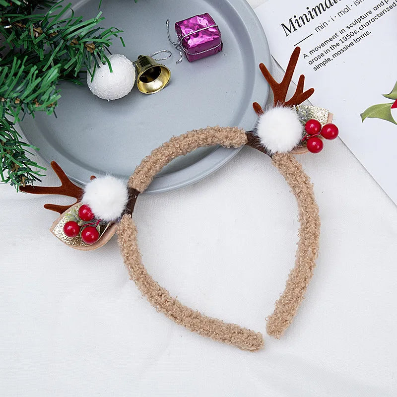 Christmas Fashion Women'S Antlers Flocking Handmade Hair Band