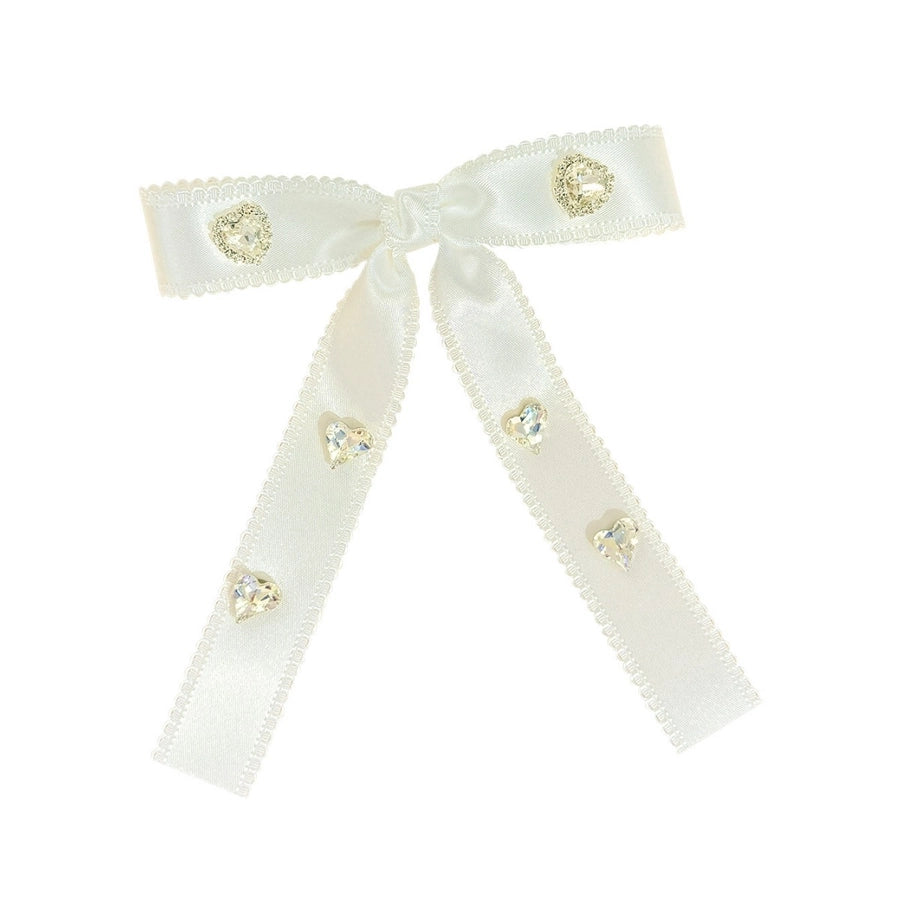Women's Sweet Bow Knot Ribbon Inlay Rhinestones Hair Clip
