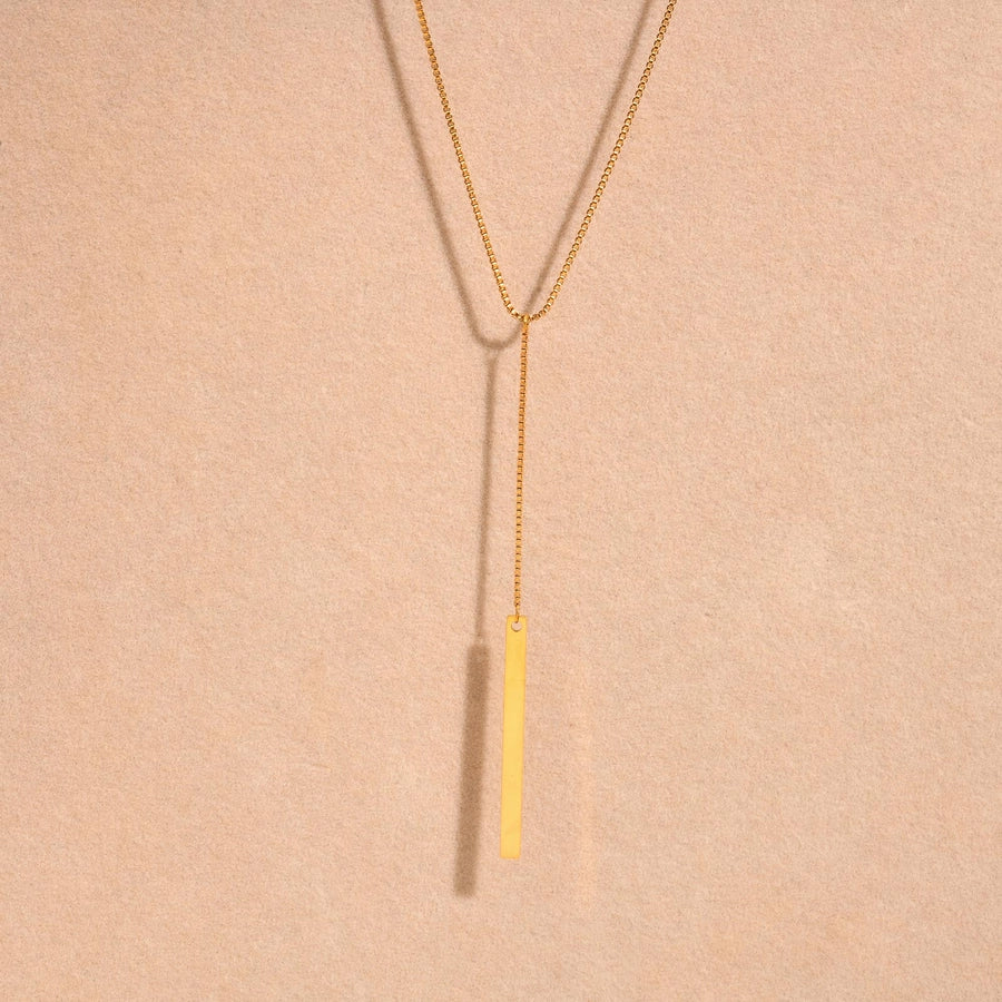 Jewelry IG Style Solid Color 201 Stainless Steel 18K Gold Plated Pendant Necklace