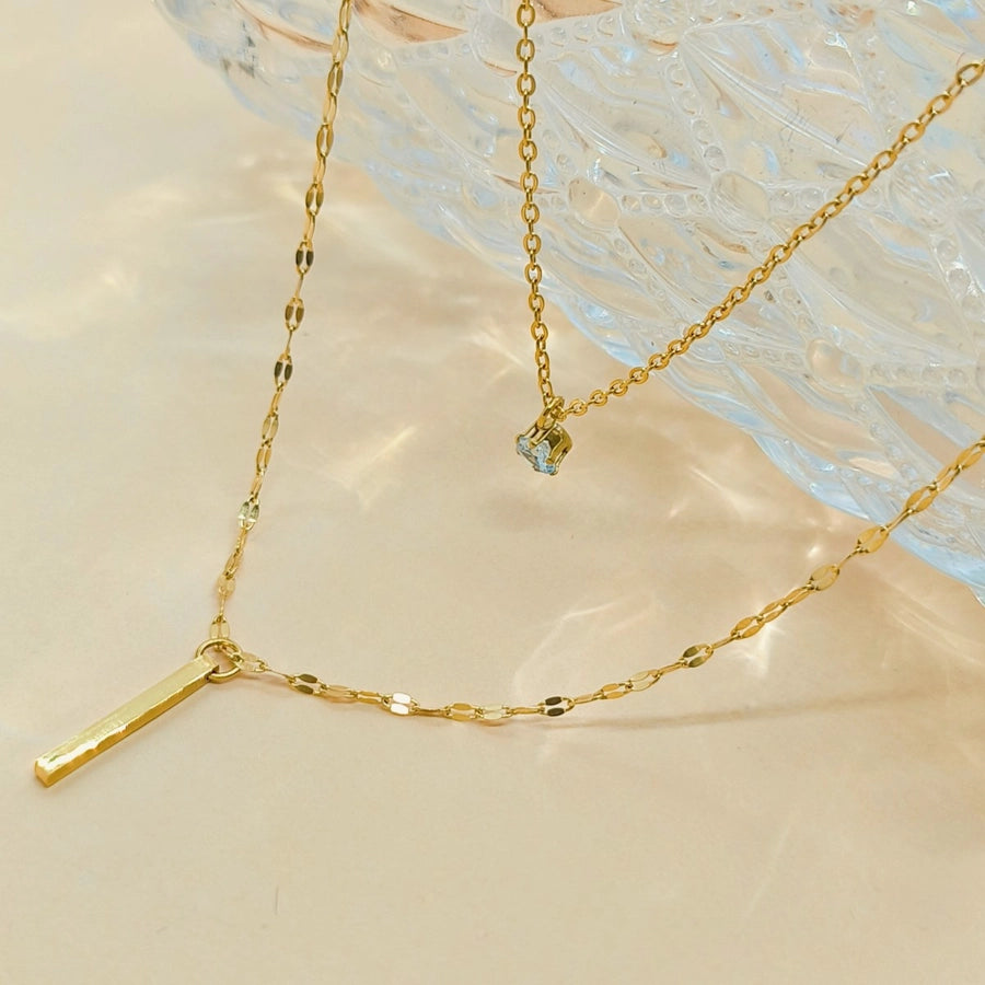 Jewelry Elegant Gem 304 Stainless Steel Pendant Necklace