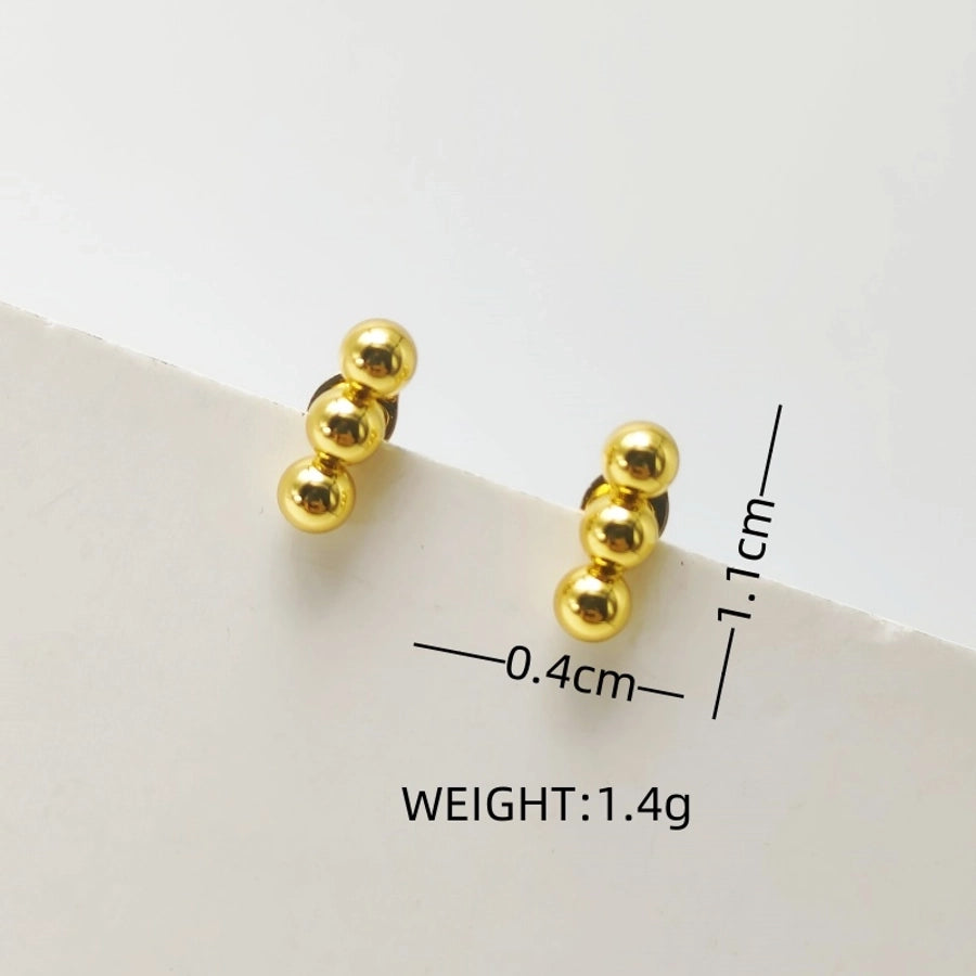 1 Pair IG Style Classic Style Cross 304 Stainless Steel 18K Gold Plated Ear Studs