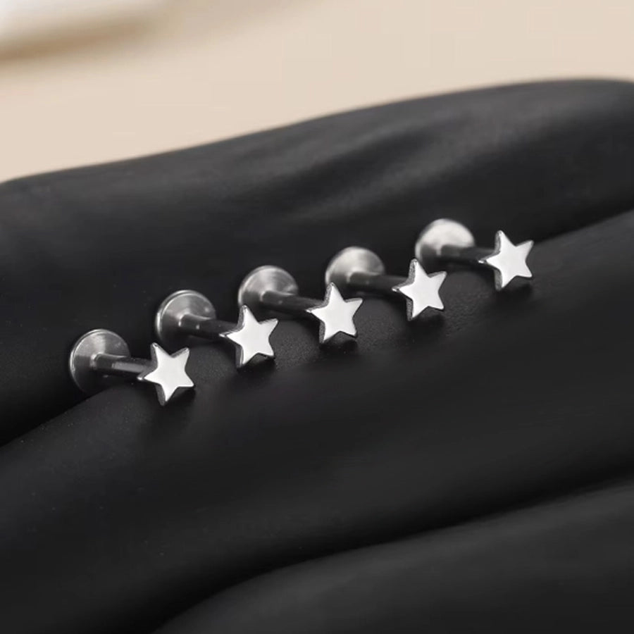 1 Piece Lip Rings Casual Star Moon Pure Titanium Titanium Alloy 14K Gold Plated White Gold Plated Lip Rings Ear Cartilage Rings & Studs