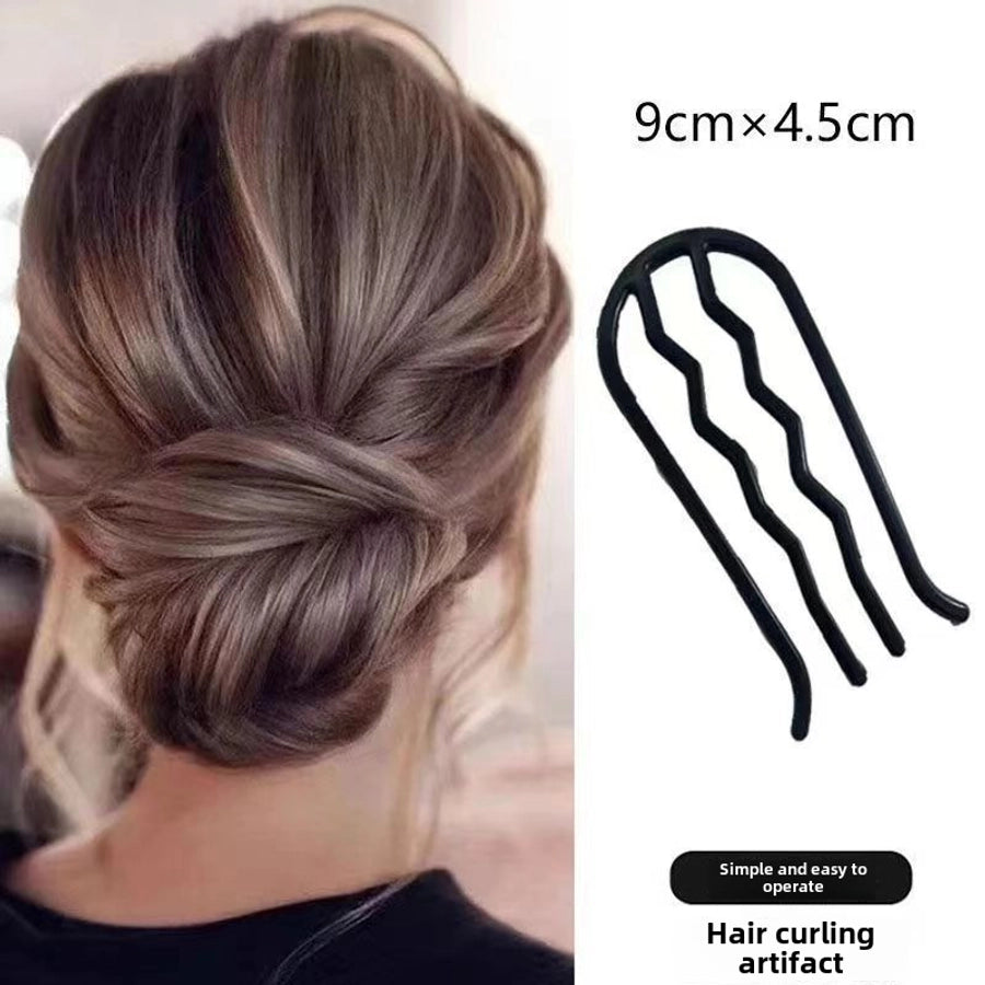 Lazy hair dish artifact meatball head comb hair comb hair clip inverted U-shaped hair clip professional styling headdress hair fork women