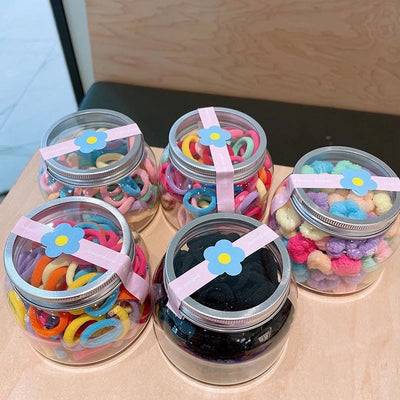 simple style solid color knit contrast collar hair tie