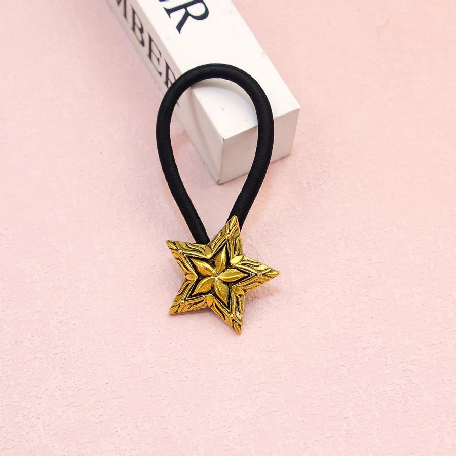 Women's Ethnic Style Color Block Cloth Metal Hair Tie