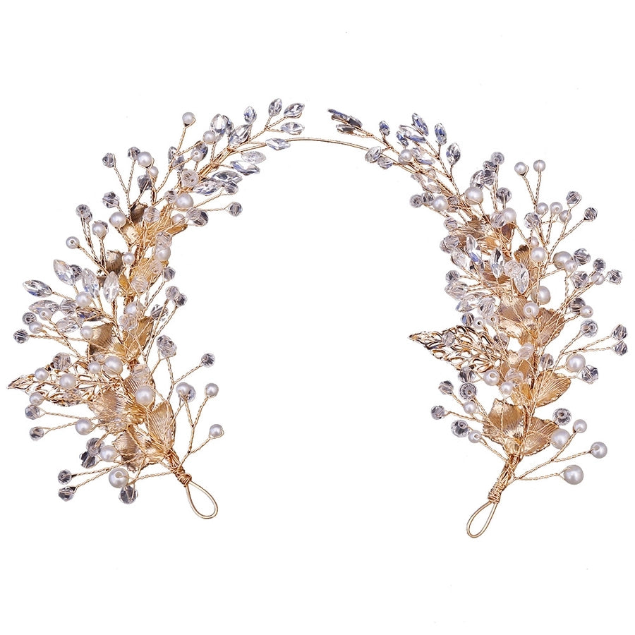 Women's Simple Style Classic Style Leaf Alloy Inlay Rhinestones Hair Band