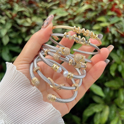 Multi-Style Copper Plating 18K Gold Inlaid Full Rhinestone Zircon Cross-Border Original New Arrivals Bracelet Fashion High-End Suitable for Daily Wear Valentine's Day Gift