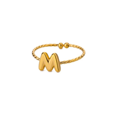 Jewelry Elegant Simple Style Streetwear Letter 304 Stainless Steel Plating Open Rings