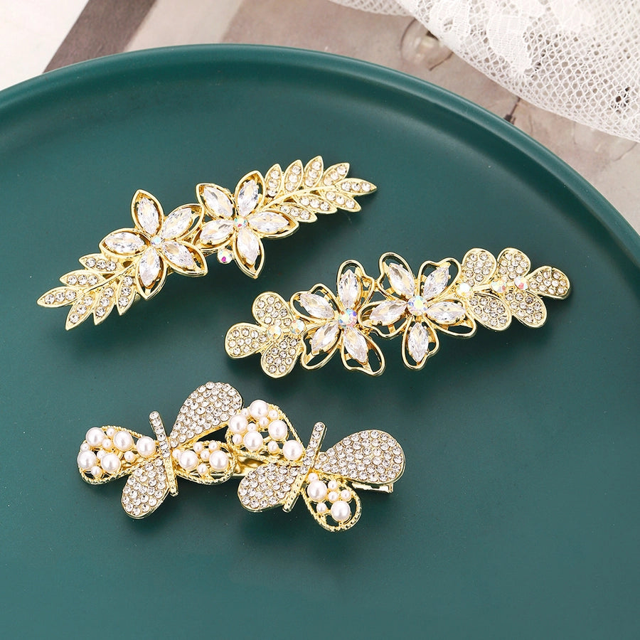 Women's Simple Style Classic Style Flower Alloy Inlay Zircon Hair Clip
