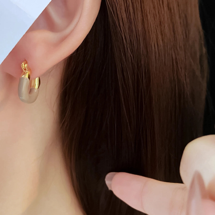 1 Pair Basic U Shape Plating Copper Earrings