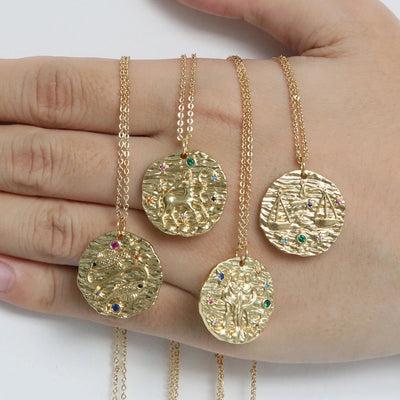 Brass Plating Constellation Pendant Necklace