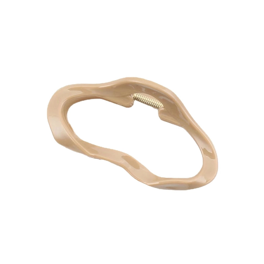 simple style irregular solid color plastic resin hollow out hair claws