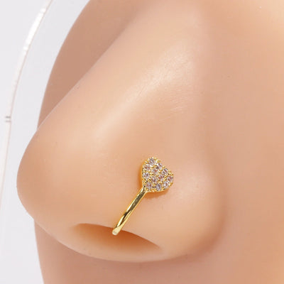 1 Piece Nose Rings & Studs Simple Style Commute Star Moon Copper Hollow Out Artificial Rhinestones Zircon 18K Gold Plated