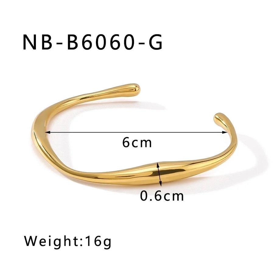 IG Style Simple Style Geometric 304 Stainless Steel Bangle In Bulk
