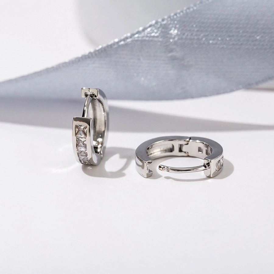 1 Pair Elegant Simple Style Geometric Copper Zircon Earrings