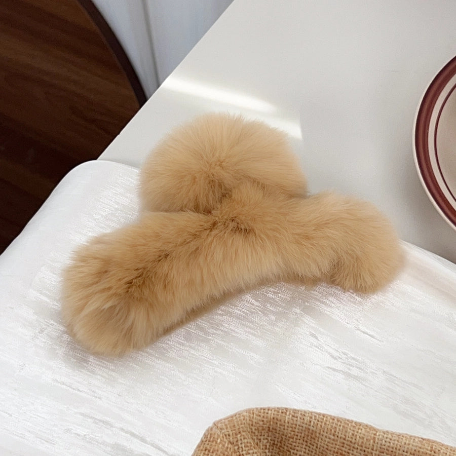 Women's Simple Style Solid Color rabbit fur Hair Claws