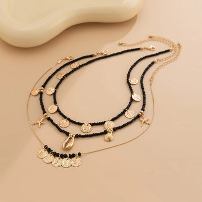 Alloy Iron Copper Plating Geometric Seed Bead Necklace