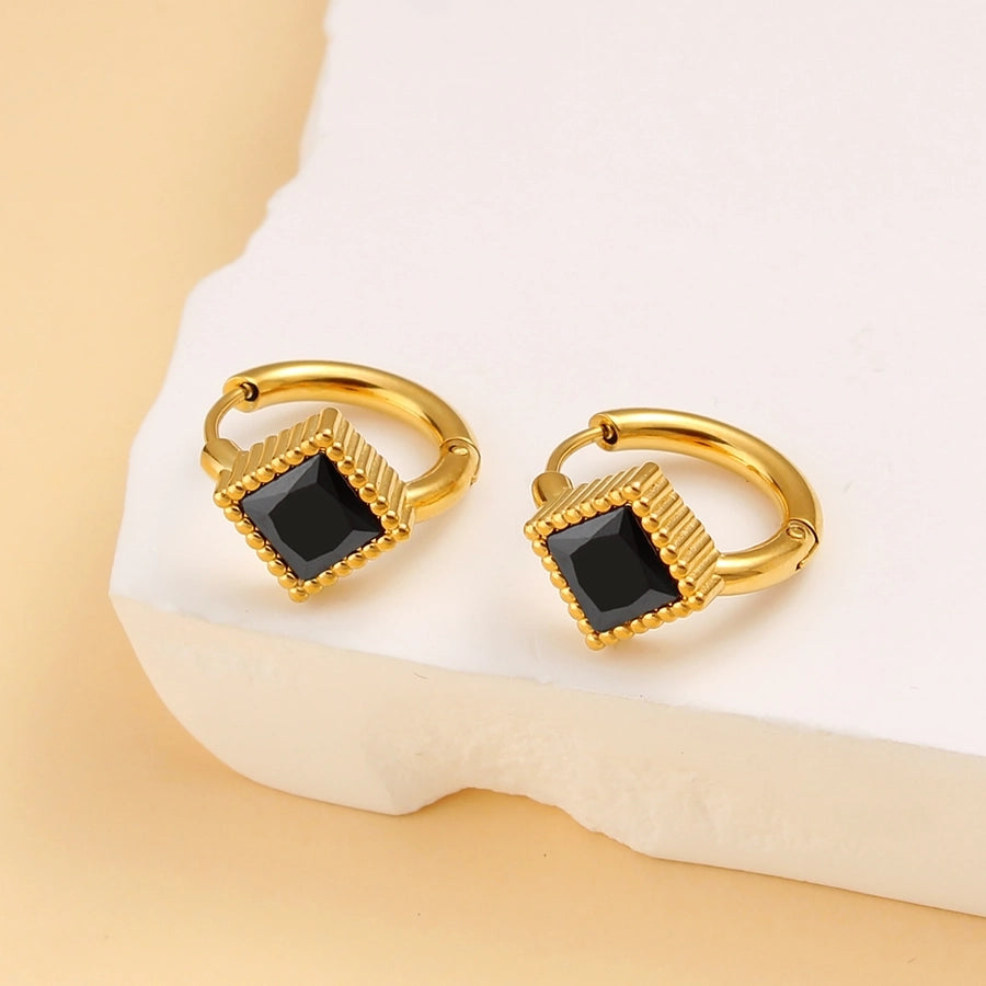 1 Pair Casual Commute Square Plating 304 Stainless Steel 316 Stainless Steel  18K Gold Plated Drop Earrings