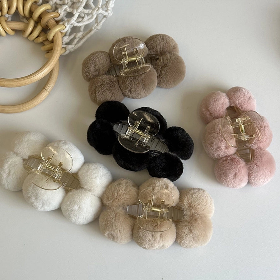 simple style classic style solid color plastic plush hair claws