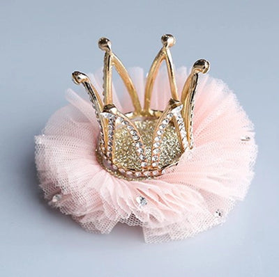 fashion crown gauze epoxy inlay rhinestones hair clip hair band 1 piece