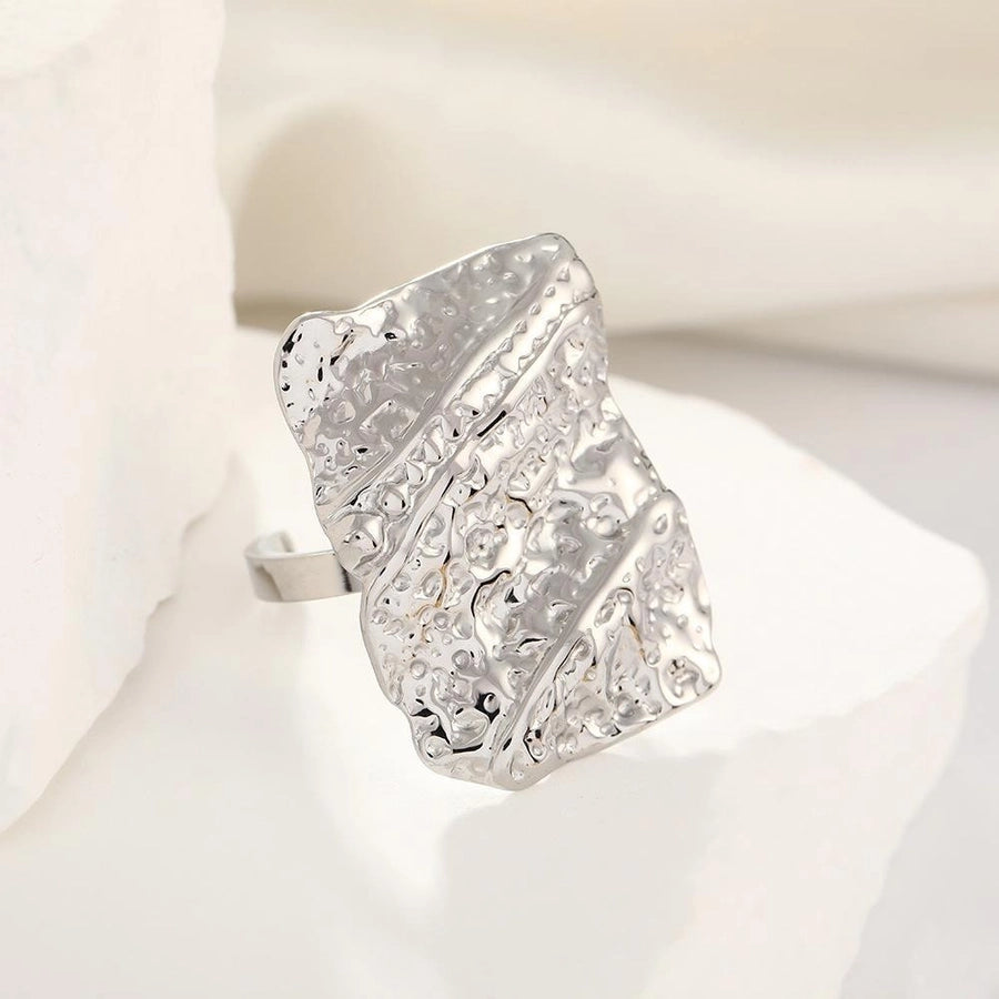 Jewelry Retro Simple Style Geometric 304 Stainless Steel Plating Open Rings