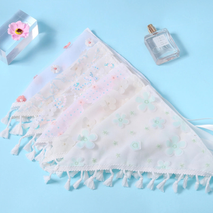 Women's Pastoral Plaid Flower Cloth Net Yarn Hair Band