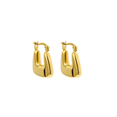 1 Pair Simple Style Geometric Inlay Copper Zircon Gold Plated Ear Studs