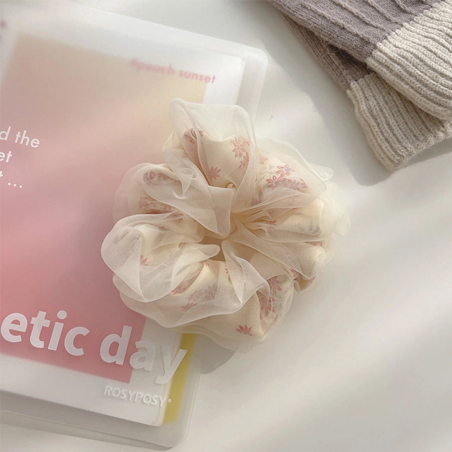 fashion stripe flower cloth hair tie