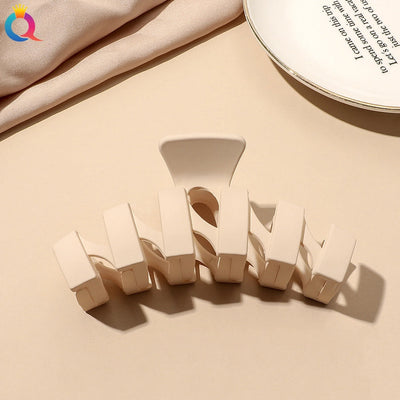 fashion solid color plastic metal hair claws 1 piece