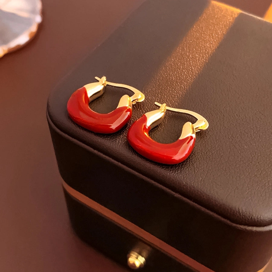 1 Pair Basic U Shape Plating Copper Earrings