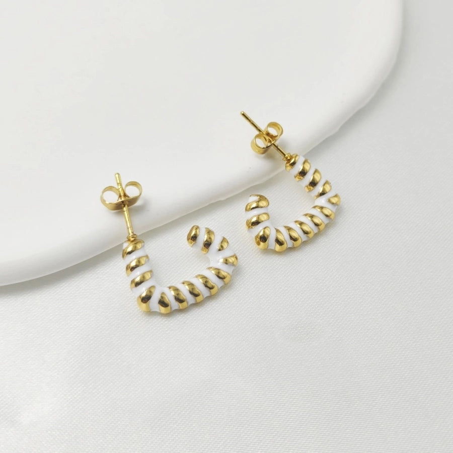 1 Pair Elegant Classic Style Geometric Enamel 304 Stainless Steel Stainless Steel Earrings