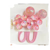 Korean style hair accessories new style onion pink five-petal flower jelly beads winding rubber band girls' hair rope hair band Braid hair rope headdress