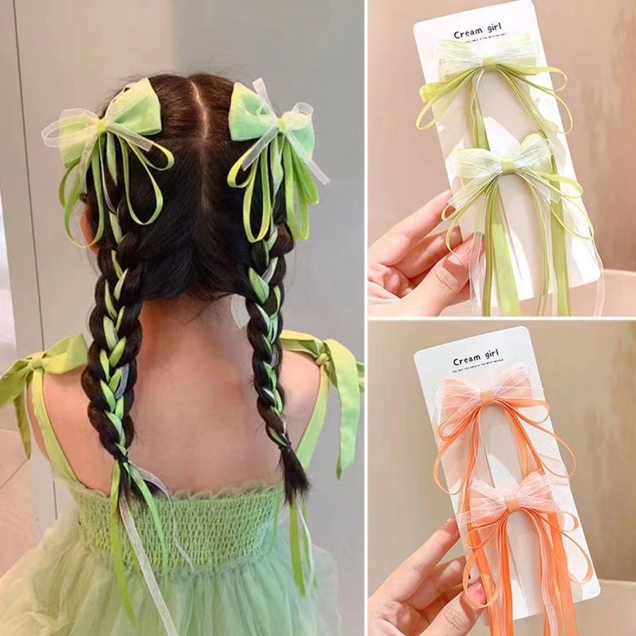 Children's super fairy bow ribbon hairpin baby Chinese style braided hair headwear girl ancient style hanfu hairpin hair accessories