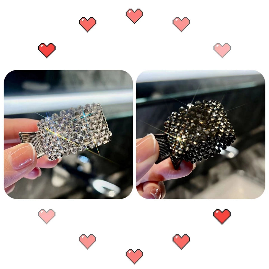 fashion simple style geometric metal inlay artificial pearls rhinestones hair buckle