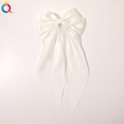 simple style bow knot cloth printing hair clip 1 piece
