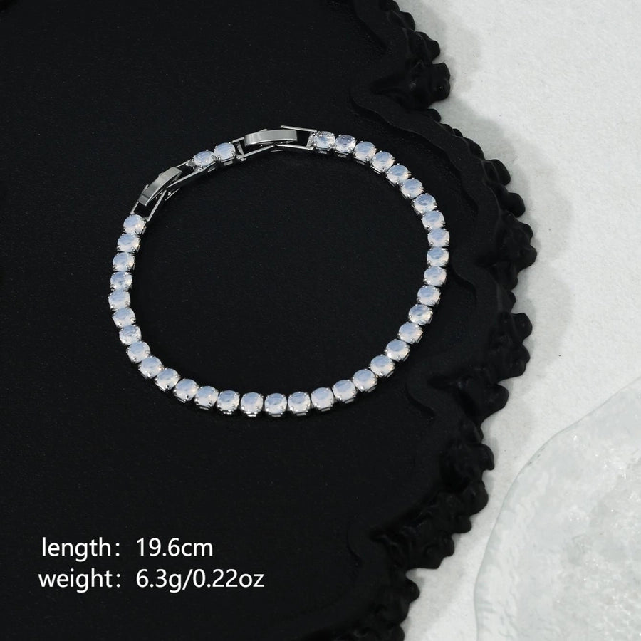 Jewelry Casual Elegant Shiny Round Copper Zircon K Gold Plated Bracelets