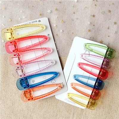 sweet solid color plastic resin transparent hair clip