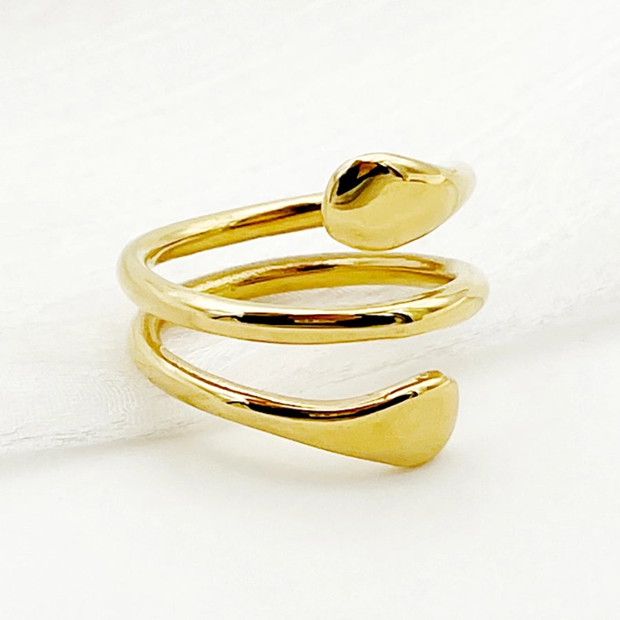 Jewelry Casual Basic Simple Style Asymmetrical Solid Color 304 Stainless Steel 14K Gold Plated Plating Rings
