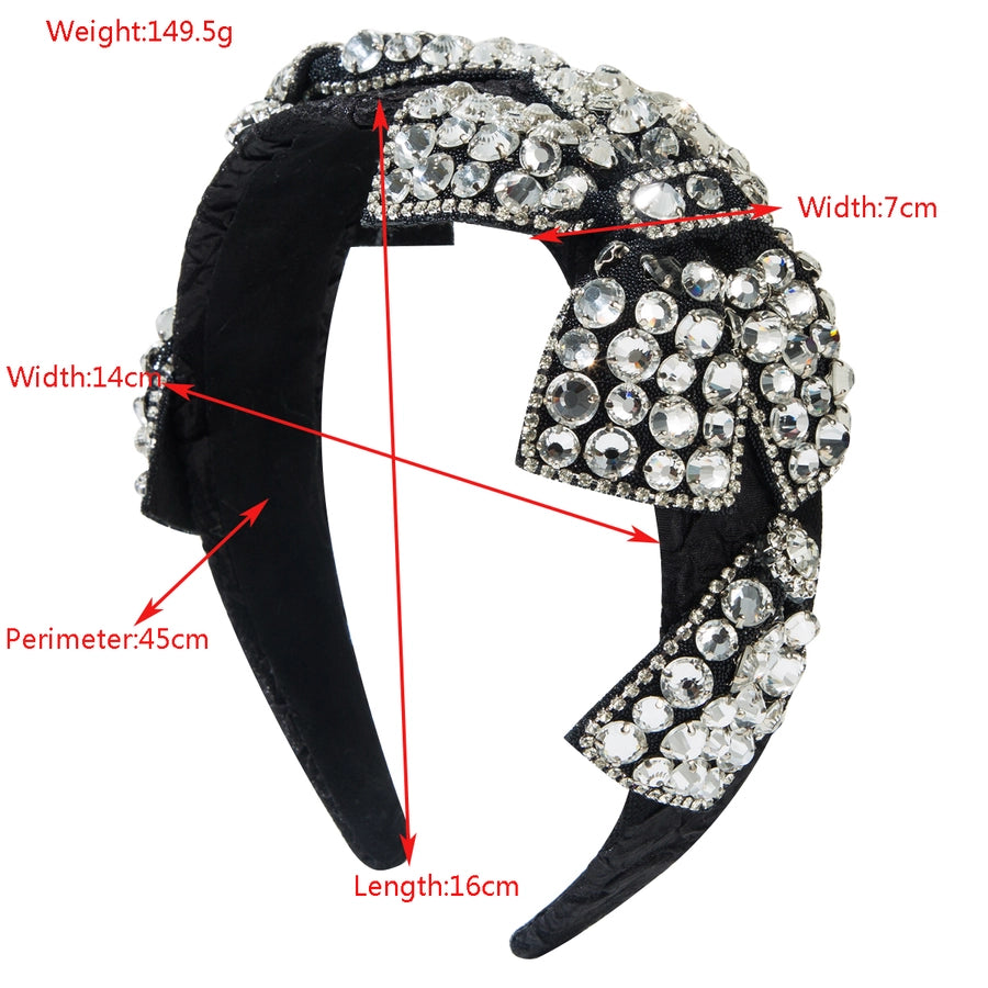 Women's Elegant Bow Knot Alloy Rhinestones Glass Hair Band