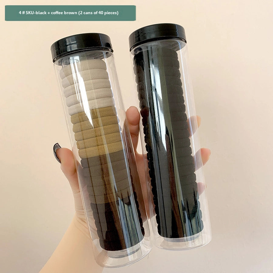 Canned rubber band women's tie head high elastic durable hair rope tie head  new rubber band high ponytail hair rope hair ring