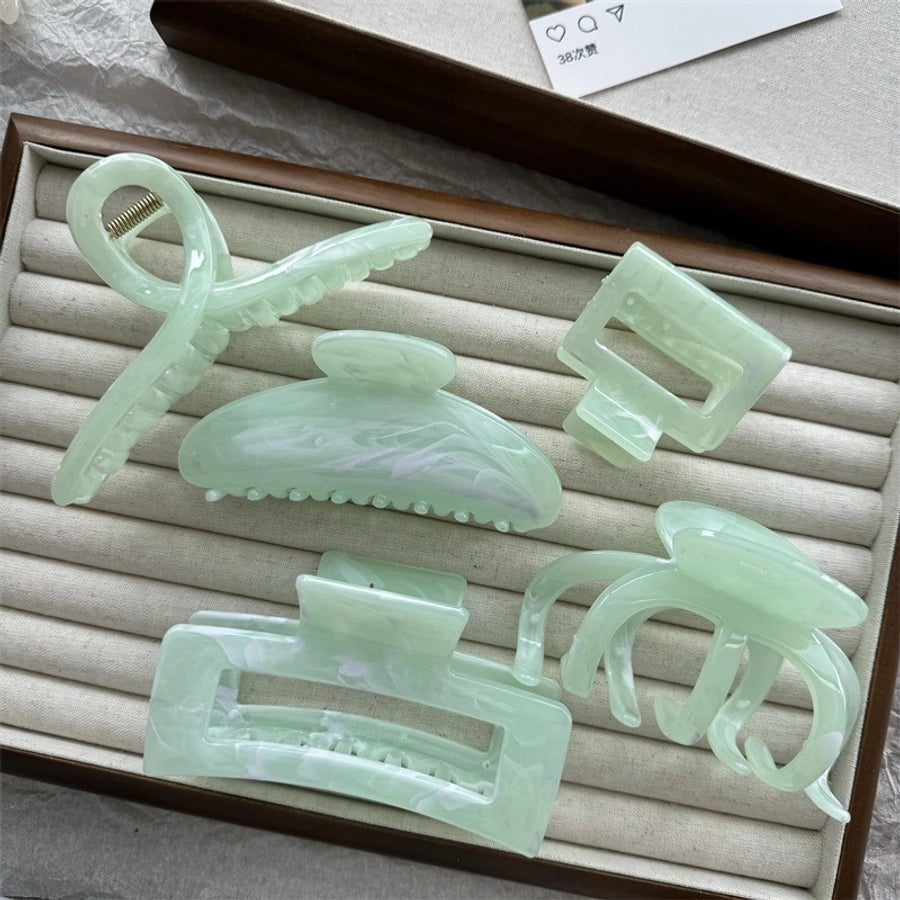 Women's Elegant Solid Color Plastic Hair Claws