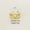 Copper 18K Gold Plated Inlay Geometric Zircon Copper Rings